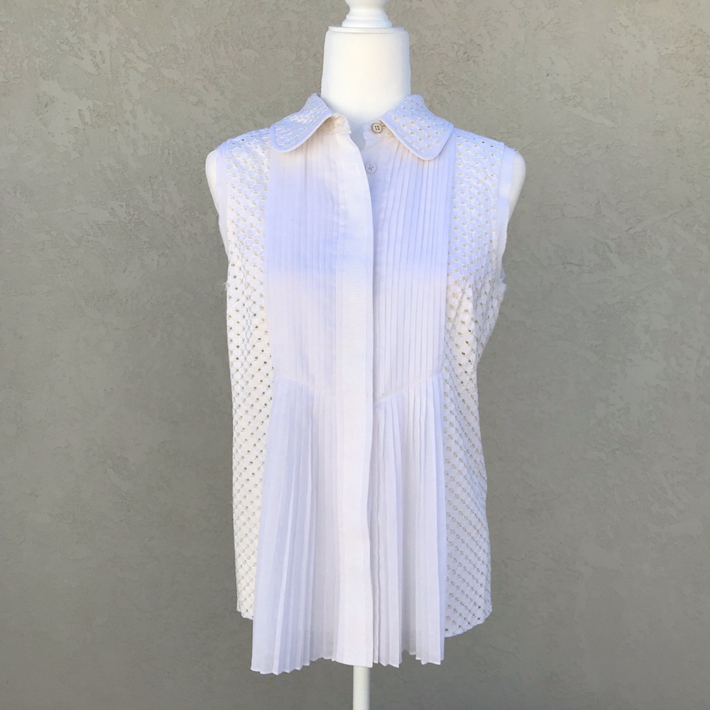 Tory Burch Durrell Eyelet Top Size 4
